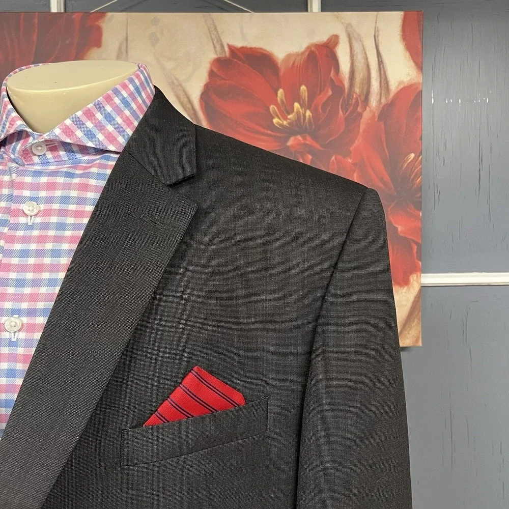 Jos A Bank Suit Top Jacket Blazer Sport Coat Men 50R Tailored Fit Wool Dark Gray
